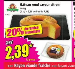 Norma GECCHELE Gâteau rond saveur citron offre