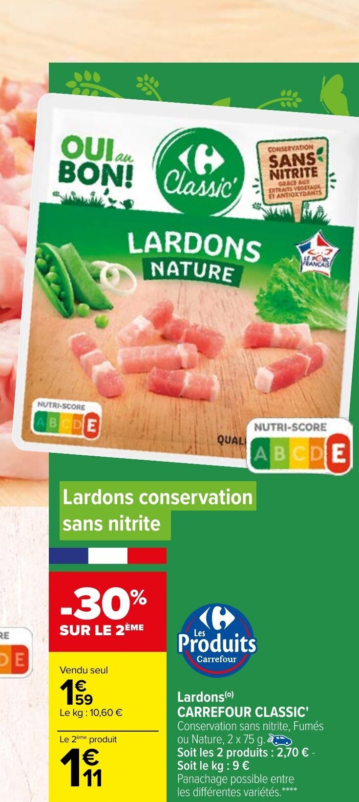 Promo Lardons CARREFOUR CLASSIC chez Carrefour