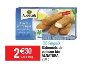Bâtonnets de poisson bio