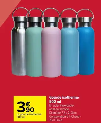 Carrefour Gourde isotherme 500 ml offre