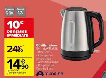 Carrefour Bouilloire inox offre