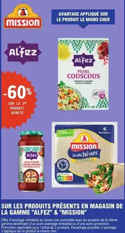 E.Leclerc SUR LES PRODUITS PRÉSENTS EN MAGASIN DE LA GAMME ALFEZ & MISSION offre