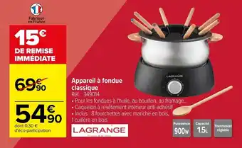Carrefour Appareil à fondue classique offre