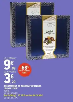 E.Leclerc Assortiment de chocolats pralinés dubai style offre