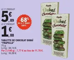 E.Leclerc Tablette de chocolat dubaï frapella offre