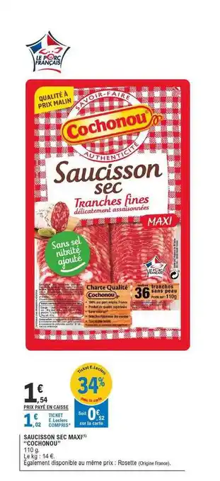 E.Leclerc Saucisson Sec Maxi offre