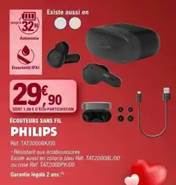 E.Leclerc Écouteurs sans fil philips offre