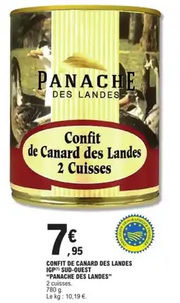 E.Leclerc Confit de canard des landes igp sud-ouest panache des landes offre
