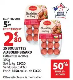 Auchan 15 boulettes au boeuf bigard offre