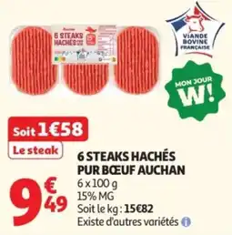 Auchan 6 steaks hachés offre