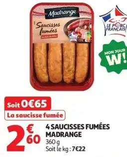Auchan 4 saucisses fumées offre