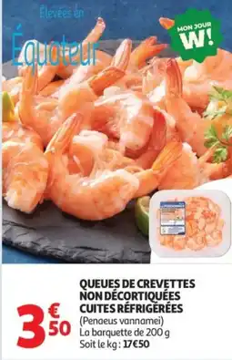 Auchan Queues de crevettes non décortiquées cuites réfrigérées offre