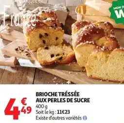 Auchan Brioche tréssée aux perles de sucre offre