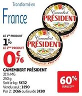 Auchan Camembert président offre