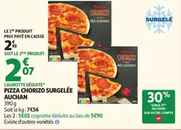 Auchan Pizza chorizo surgelée auchan offre