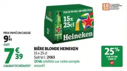 Auchan Bière blonde heineken offre