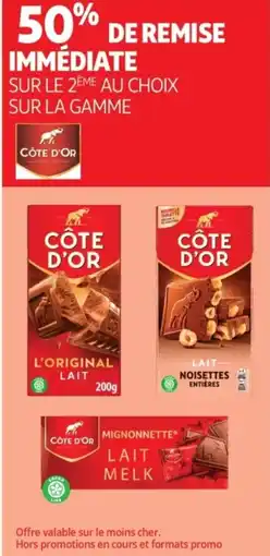 Auchan SUR LE 2EME AU CHOIX SUR LA GAMME CÔTE D'OR offre