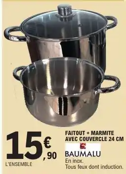 E.Leclerc FAITOUT + MARMITE AVEC COUVERCLE 24 CM offre