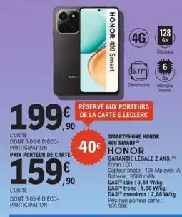 E.Leclerc HONOR 400 Smart offre