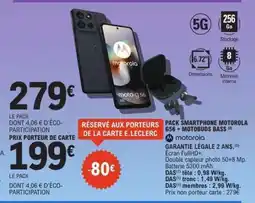 E.Leclerc Pack Smartphone Motorola G56 + Motobuds Bass offre