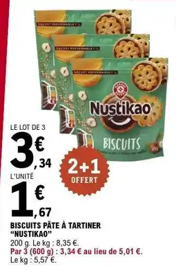 E.Leclerc BISCUITS PÂTE À TARTINER “NUSTIKAO” offre