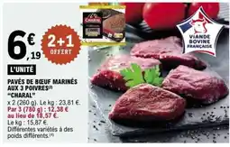 E.Leclerc Pavés de bœuf marinés aux 3 poivres CHARAL offre