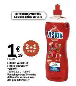 E.Leclerc LIQUIDE VAISSELLE FRUITS ROUGES VISIOR offre