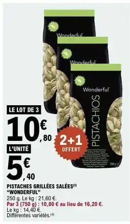 E.Leclerc Pistaches grillées salées WONDERFUL offre