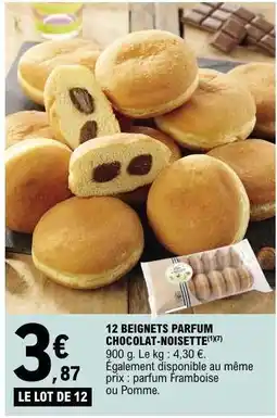 E.Leclerc 12 BEIGNETS PARFUM CHOCOLAT-NOISETTE offre