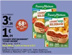 E.Leclerc LASAGNES VÉGÉ BOLOGNAISE FLEURY MICHON offre