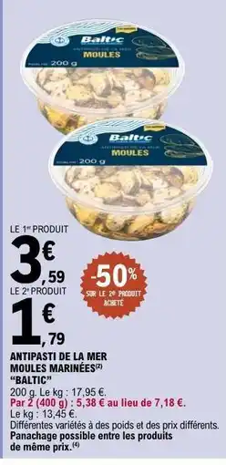 E.Leclerc ANTIPASTI DE LA MER MOULES MARINÉES offre