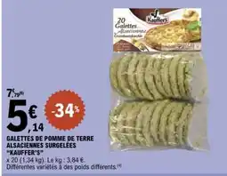E.Leclerc Galettes de Pomme de Terre Alsaciennes Surgelées “Kauffer’s” offre