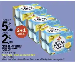 E.Leclerc PERLE DE LAIT CITRON OFFRE DÉCOUVERTE YOPLAIT offre