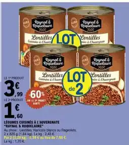 E.Leclerc LÉGUMES CUISINÉS À L'AUVERGNATE “RAYNAL & ROQUELAURE” offre
