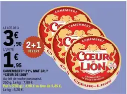 E.Leclerc COEUR DE LION CAMEMBERT offre