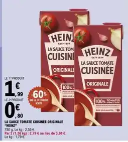 E.Leclerc La Sauce Tomate Cuisinée Originale 'Heinz' offre