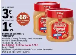 E.Leclerc Beurre de Cacahuète 'Menguy's' offre