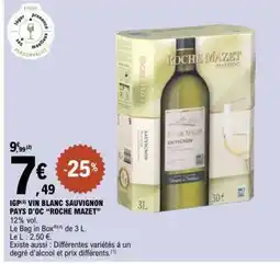 E.Leclerc IGP VIN BLANC SAUVIGNON PAYS D'OC “ROCHE MAZET” offre