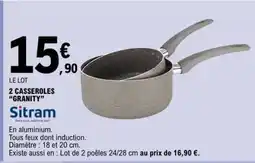 E.Leclerc 2 CASSEROLES 'GRANITY' offre