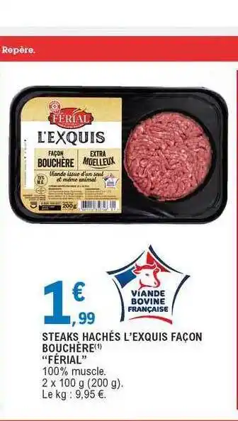 E.Leclerc Steaks Hachés L'exquis Façon Bouchère offre