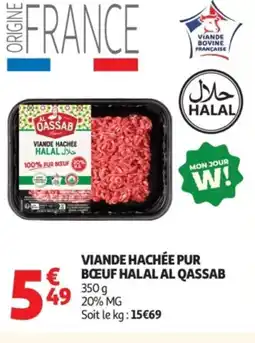 Auchan AL QASSAB Viande hachée pur bœuf halal offre