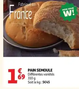 Auchan Pain semoule offre