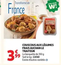 Auchan Couscous aux légumes frais auchan le traiteur offre