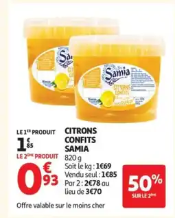 Auchan SAMIA Citrons confits offre