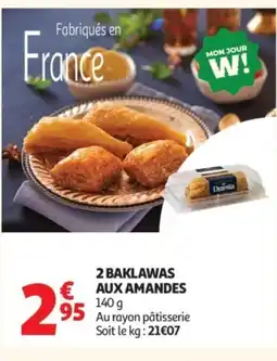 Auchan 2 baklawas aux amandes offre