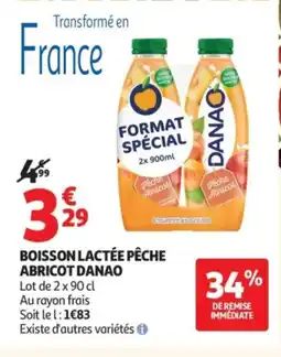 Auchan DANAO Boisson lactée pêche abricot offre