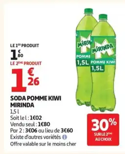 Auchan MIRINDA Soda pomme kiwi offre