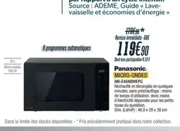 Proxi Confort PANASONIC Micro-ondes NN-E48NBMEPG offre