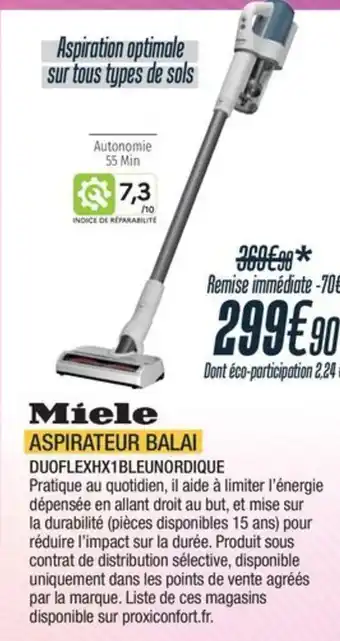 MIELE Aspirateur balai DUOFLEXHX1BLEUNORDIQUE