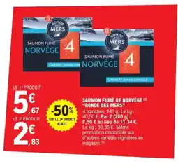 E.Leclerc RONDE DES MERS Saumon fumé de norvège offre